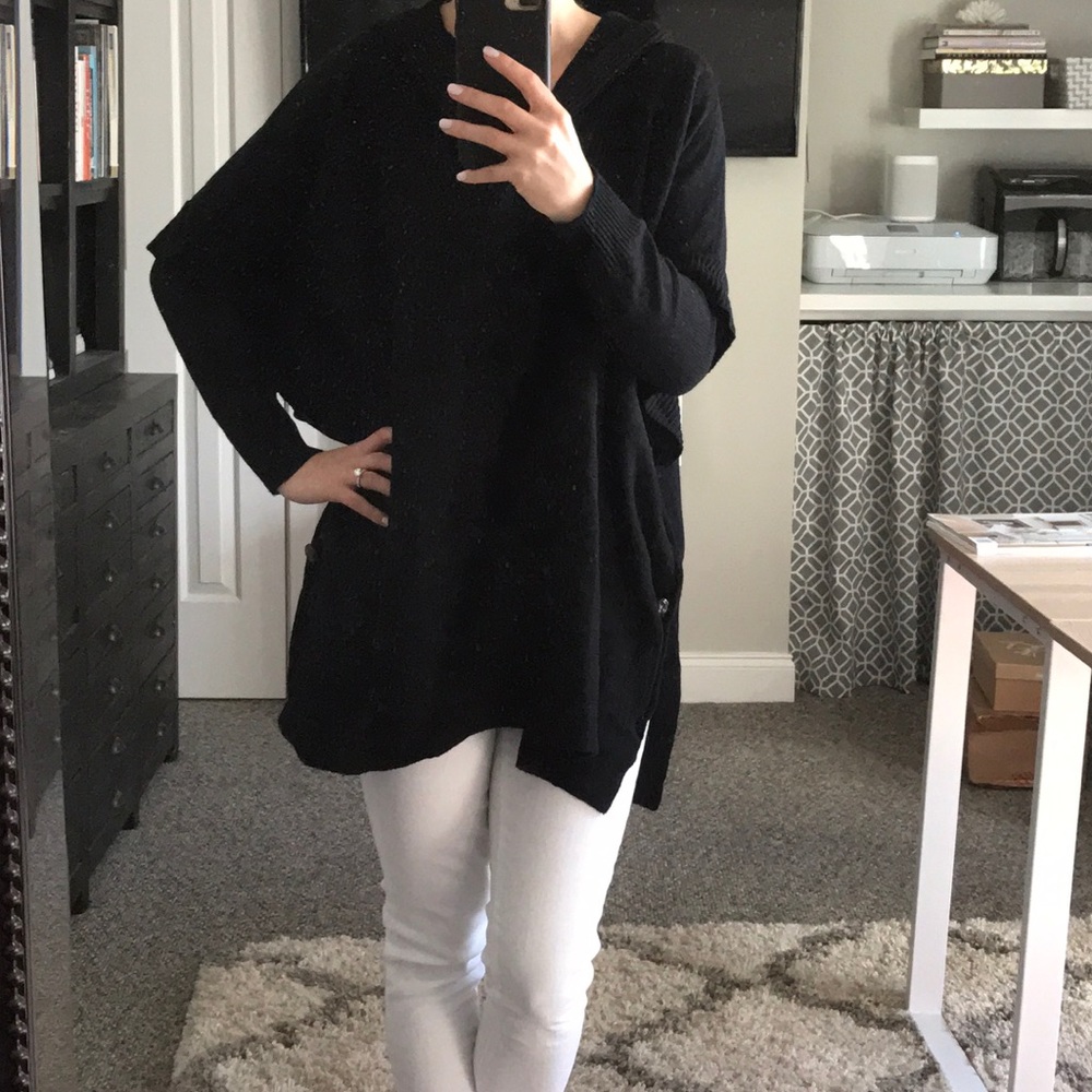 Poncho Style Sweater With Sleeves